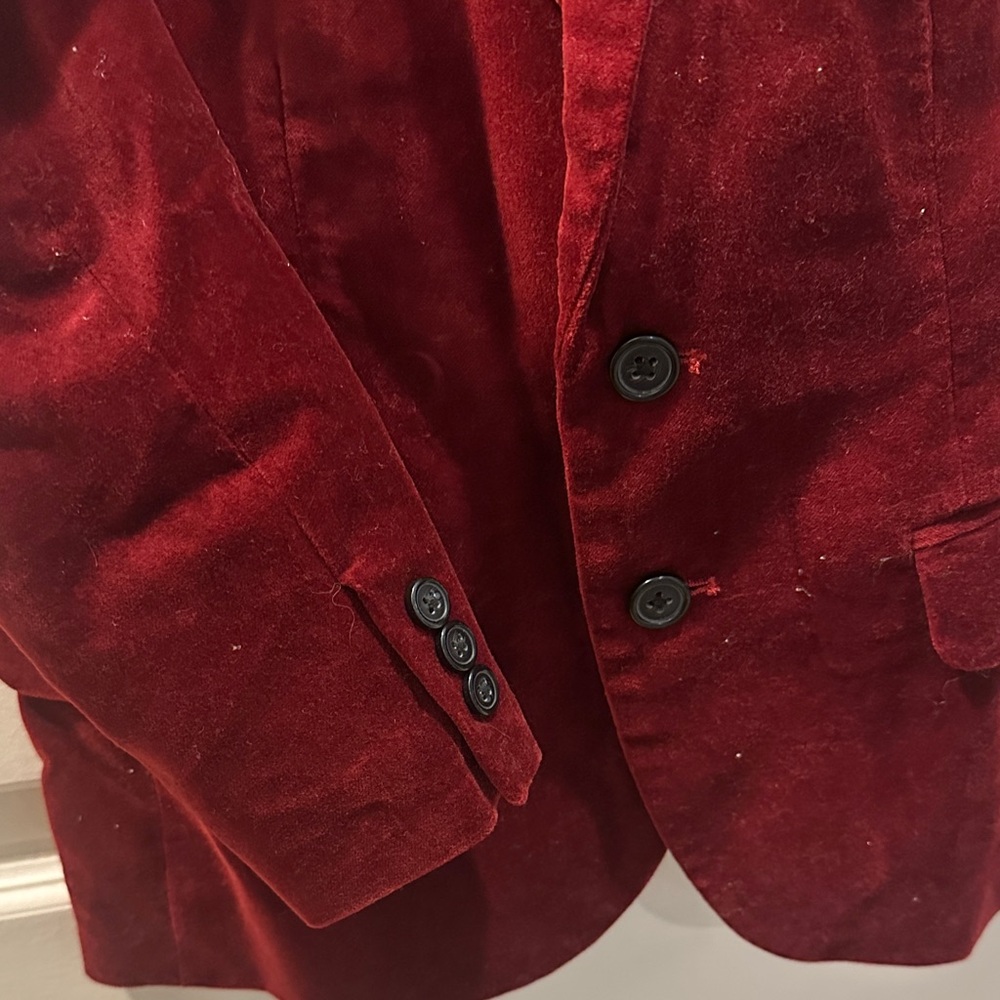 H&M Deep Red Velvet Jacket - Picture 3 of 4